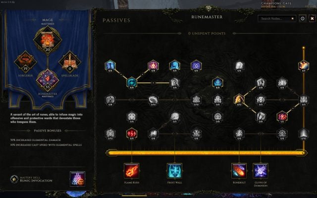 Last Epoch Runemaster Build Guide - Fire Claw - Runemaster Passives