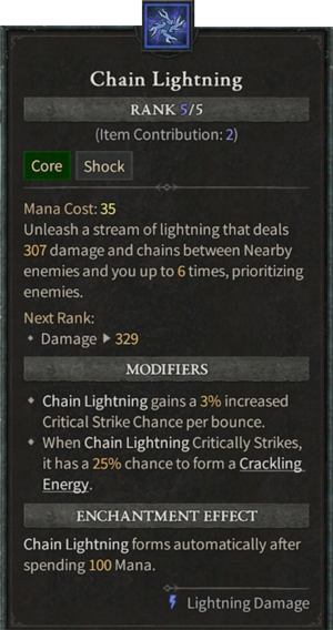 Diablo 4 Sorceress Build - Chain Lightning Core Skill